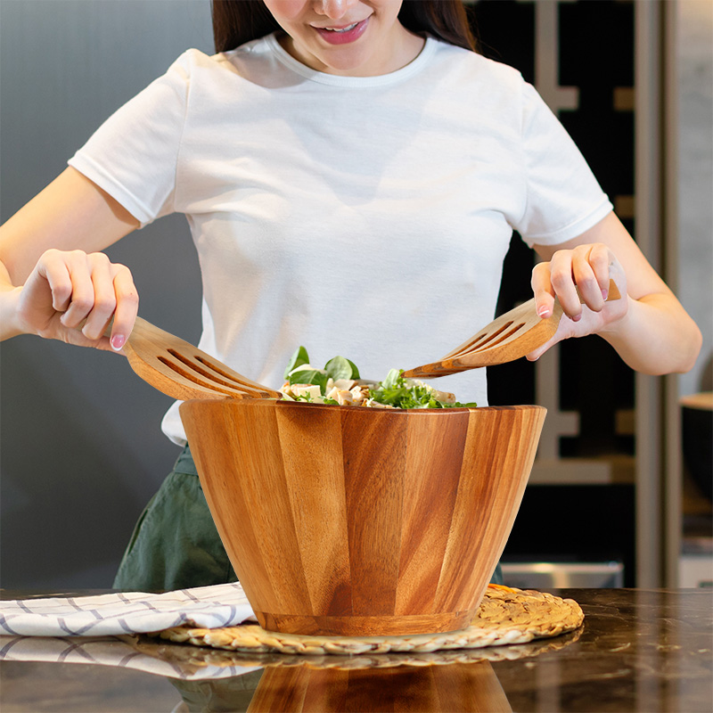 Ensaladera de Madera Acacia Artesanal Bowl Extra Grande 5.5 L