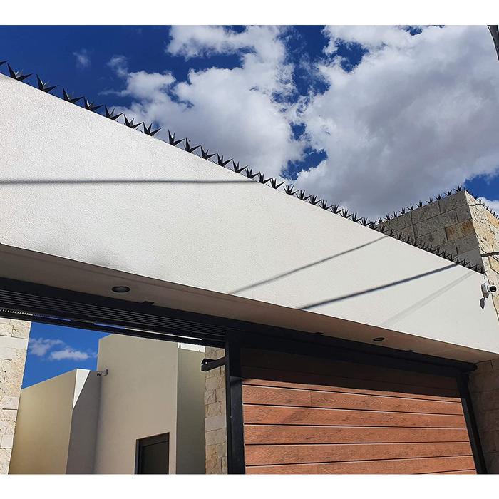 Picos de Seguridad para Casa MXPMB-003-2 3 Pzas 1m 8 Picos 8 Puntas Forma de Maguey Acero Negro, MagueySafet