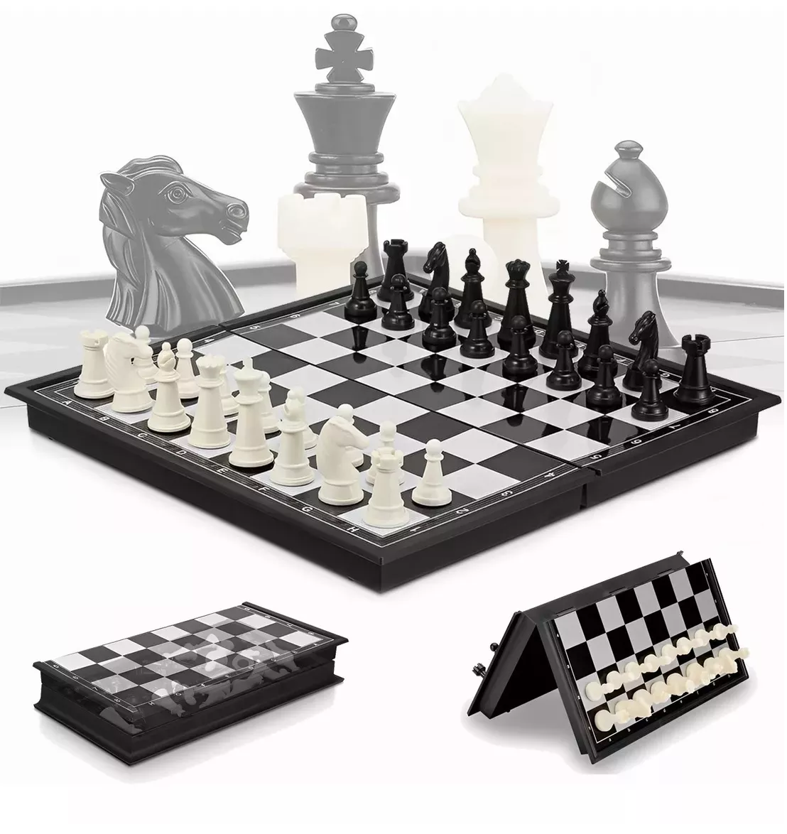 Ajedrez Profesional y Magnético Blanco/Negro 