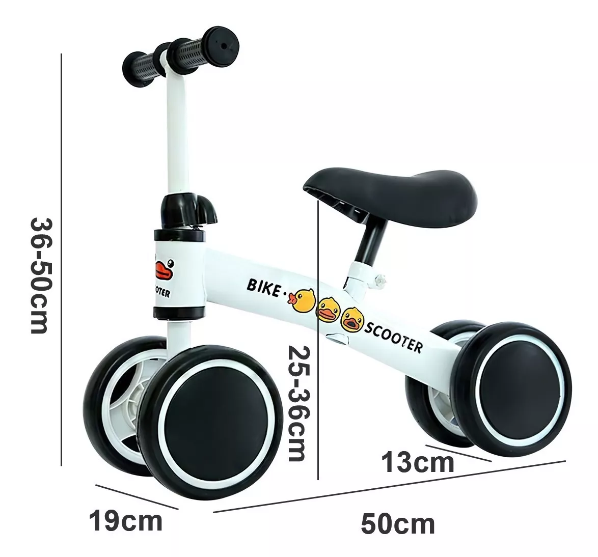 Juguete Bicicletas De Equilibrio Niños Sin Pedal blanco con negro