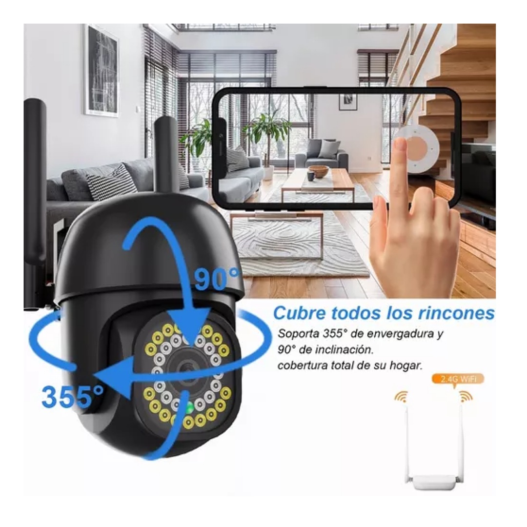 Cámara Seguridad Wifi Exterior Inalámbrica Hd 1080p C/alarma