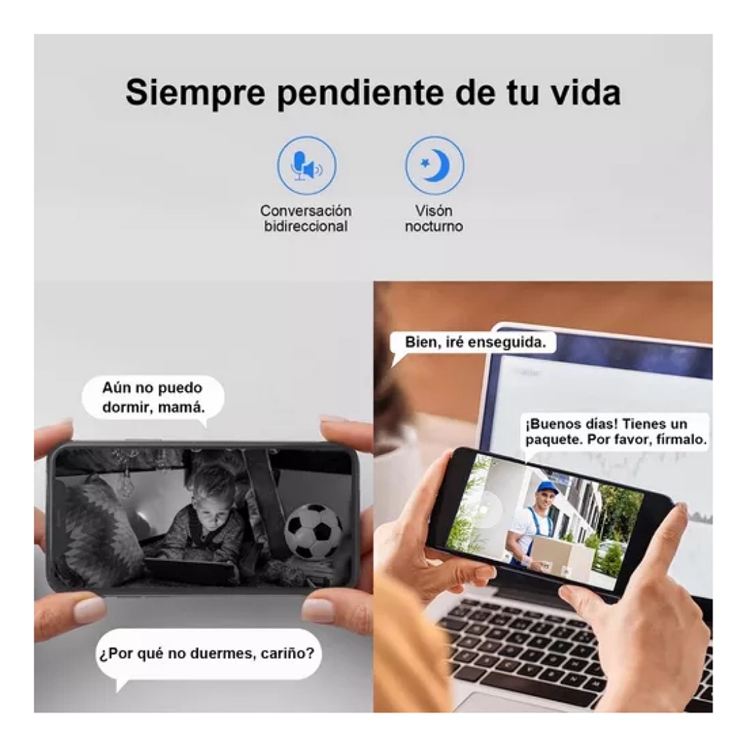 Cámara Seguridad Wifi Exterior Inalámbrica Hd 1080p C/alarma