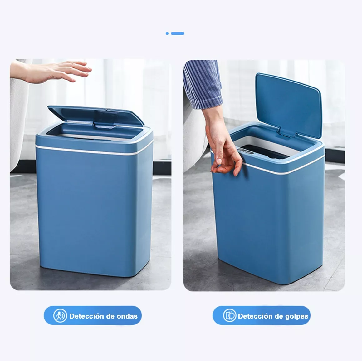 14l Cubo De Basura Botes De Basura Con Sensor De Movimiento Azul