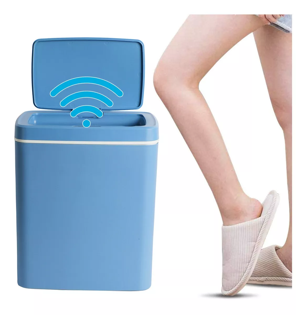 14l Cubo De Basura Botes De Basura Con Sensor De Movimiento Azul