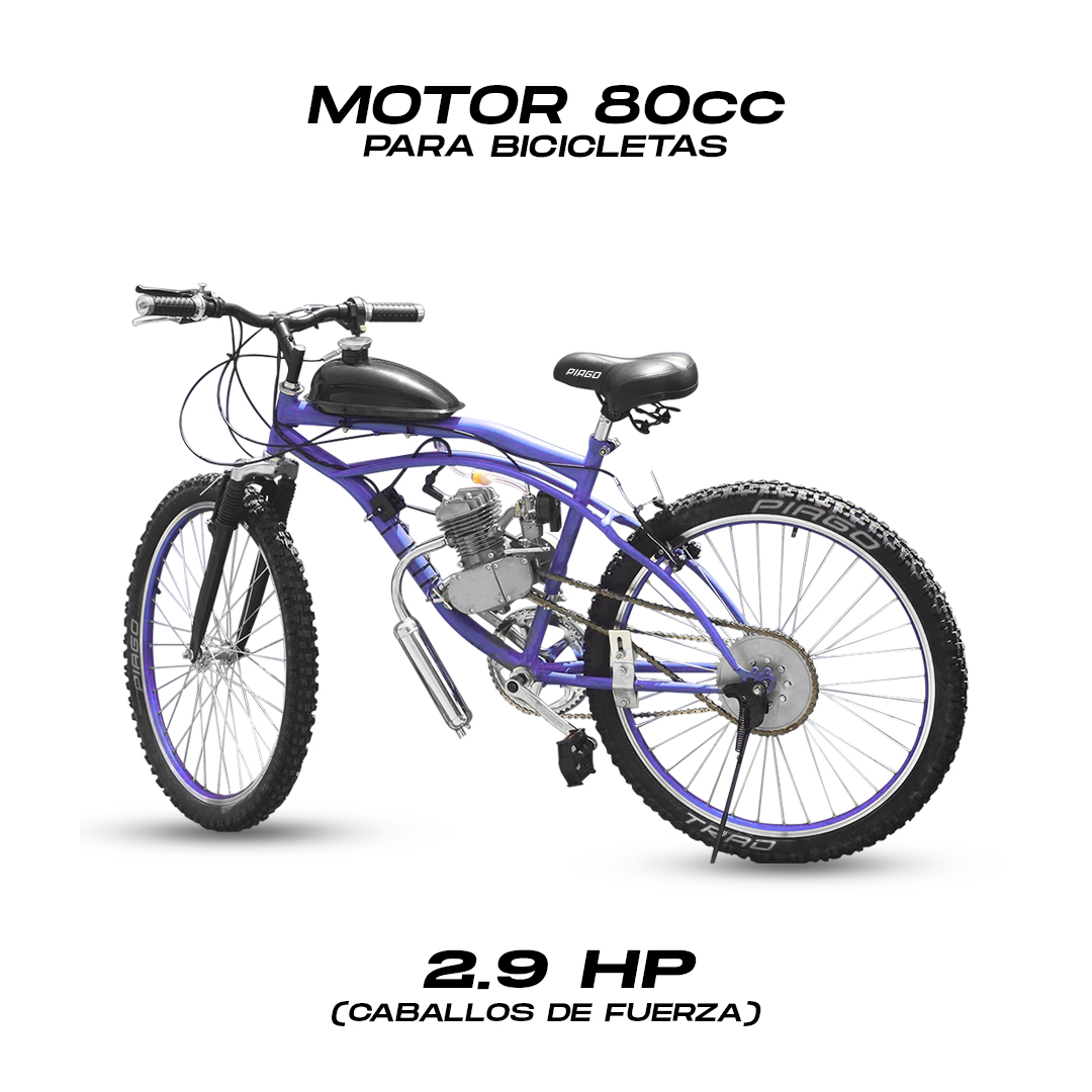 Kit Motor Bicicleta de Gasolina 80 CC 2 Tiempos para Bicicleta Motorizada Bicimoto