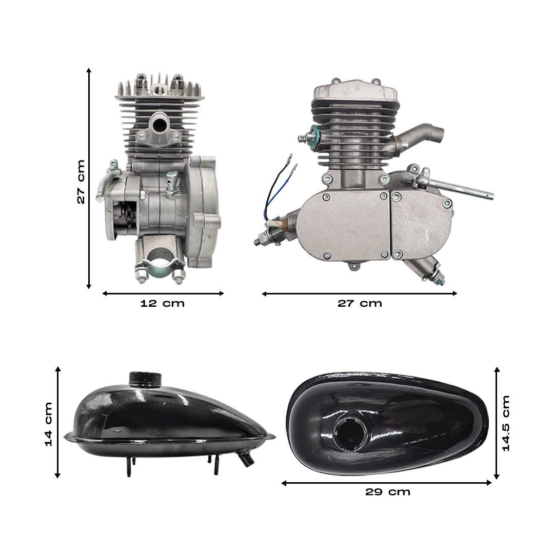 Kit Motor Bicicleta de Gasolina 80 CC 2 Tiempos para Bicicleta Motorizada Bicimoto