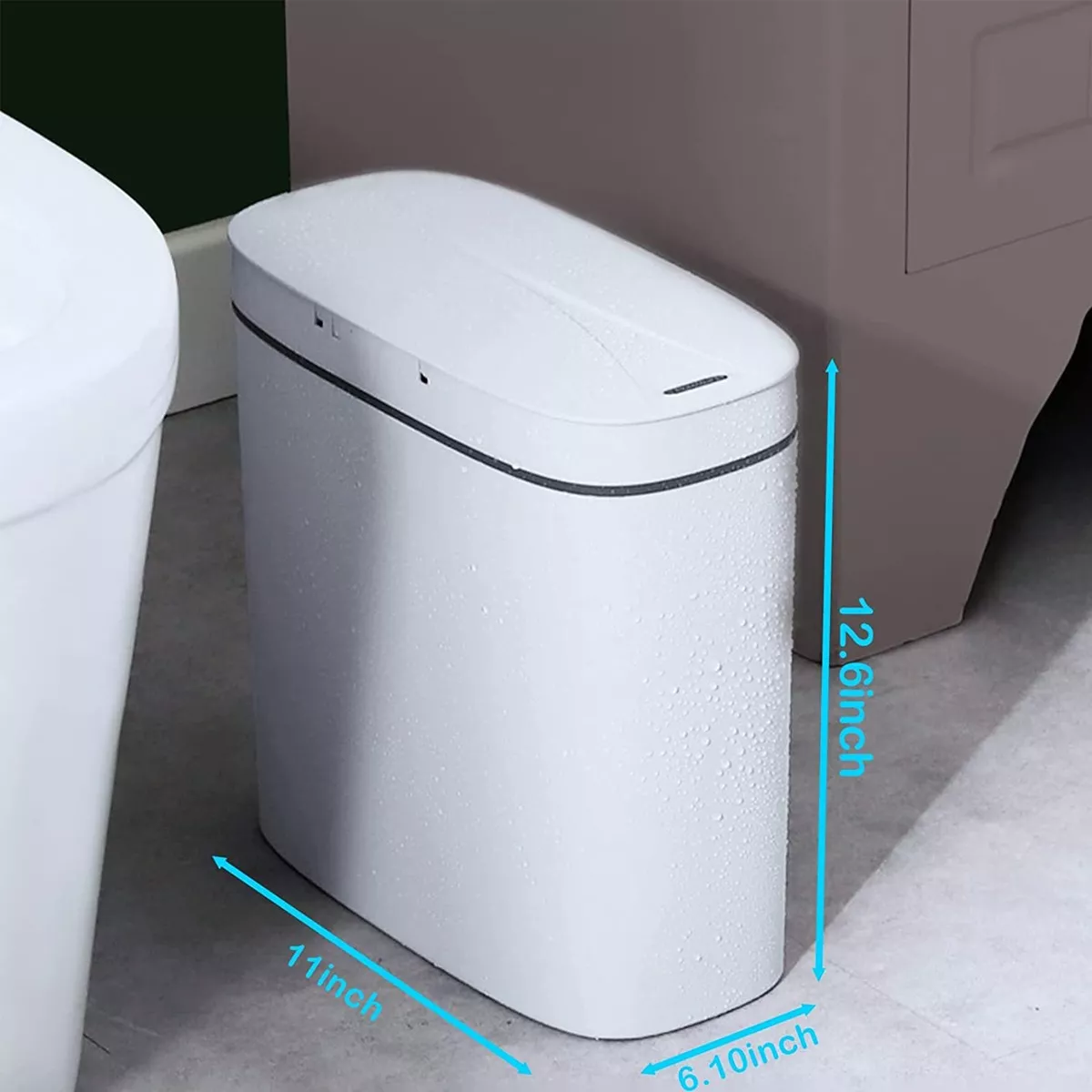 Bote De Basura Con Sensor De Movimiento Inteligente blanco 14l 