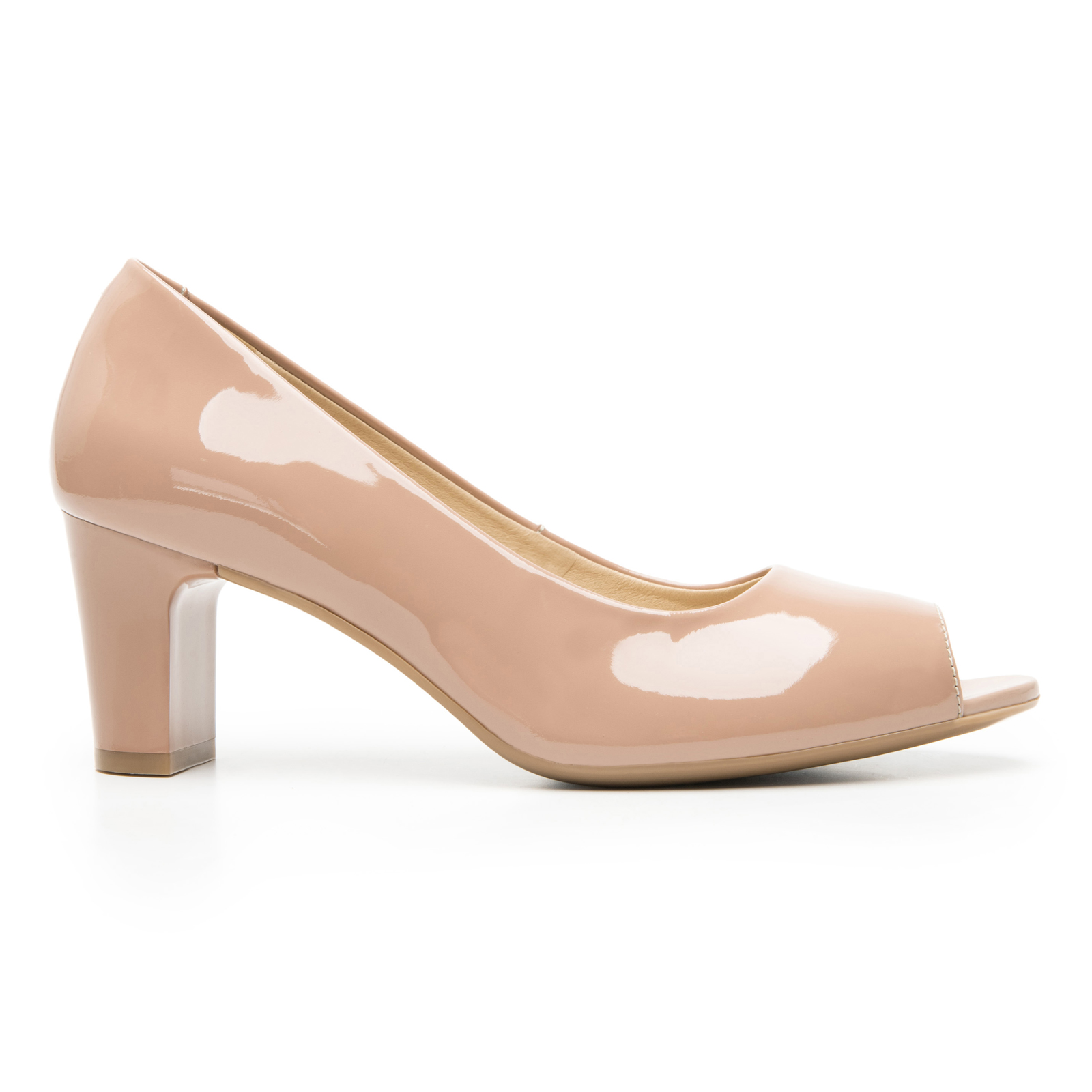Zapatilla De Tacon Semi Vestir Flexi 124404 Nude Charol Moda