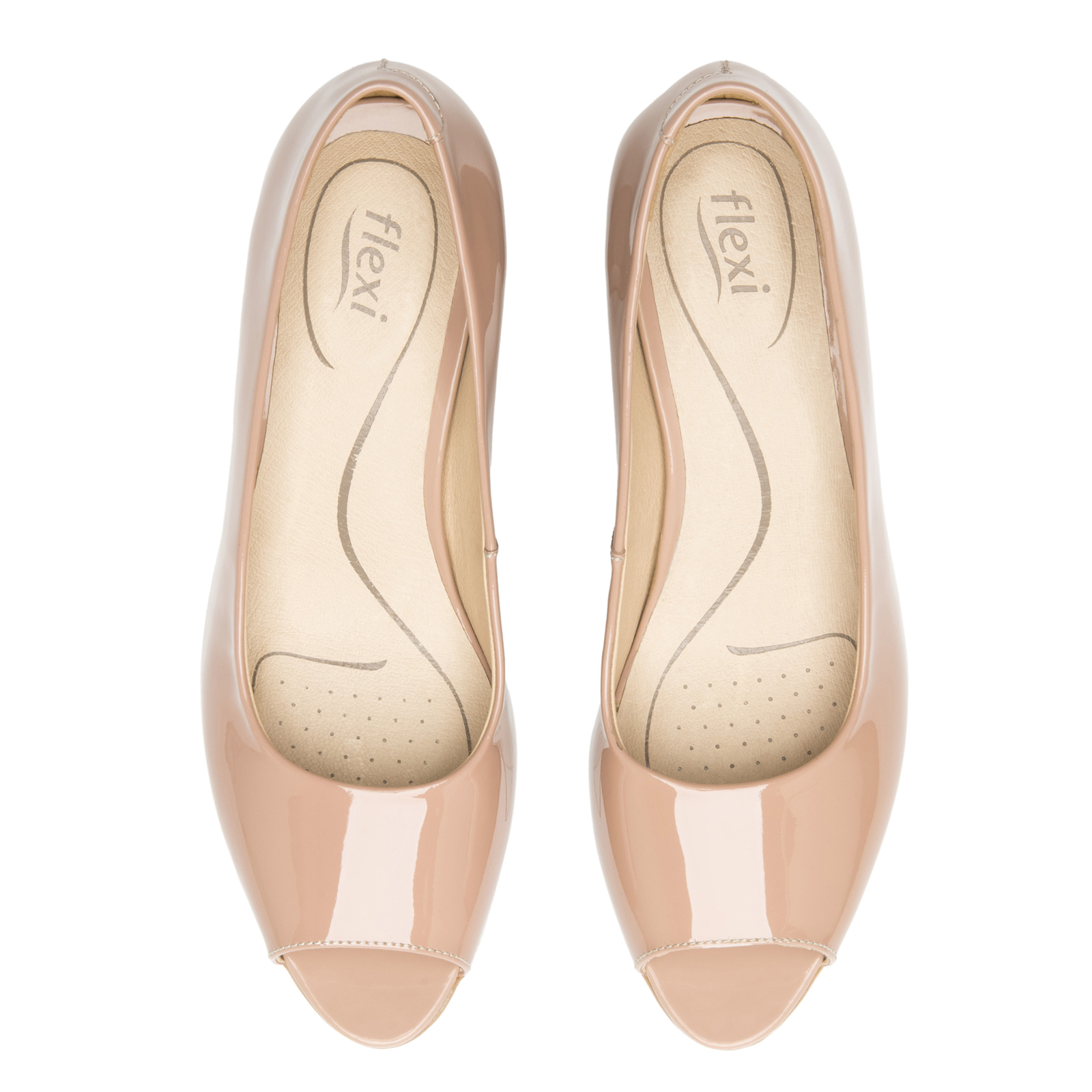 Zapatilla De Tacon Semi Vestir Flexi 124404 Nude Charol Moda