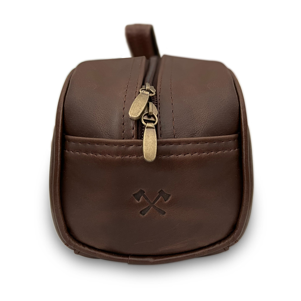 Woodsman Neceser estuche de Viaje Rectangular de Piel Genuina Color Tabaco