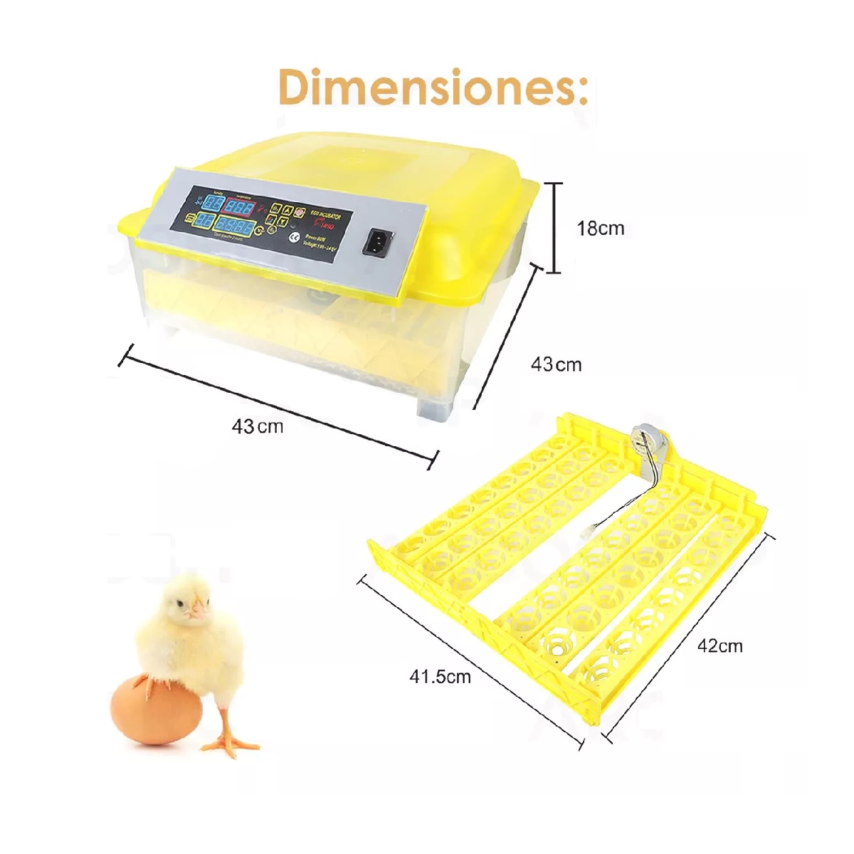 Incubadora 48 Huevos Pollos Y Aves Con Giro Automatico Hhd