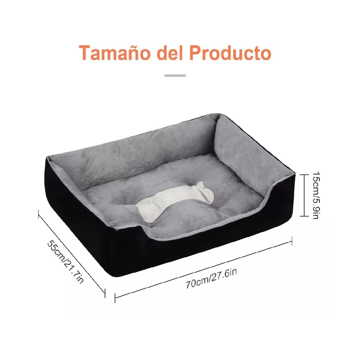 Cama Impermeable De 70x55 Mascotas, Gatos Y Perros Medianos