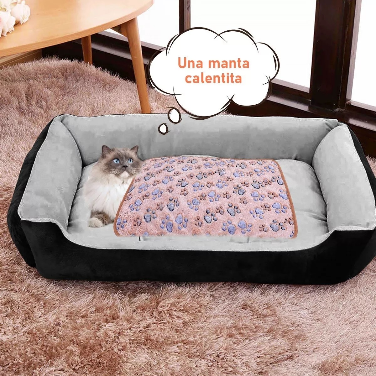 Cama Impermeable De 70x55 Mascotas, Gatos Y Perros Medianos