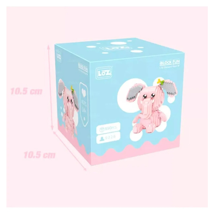 Loz Elefante Rosa Bloques Construcción Juguete Niños 890 Piezas