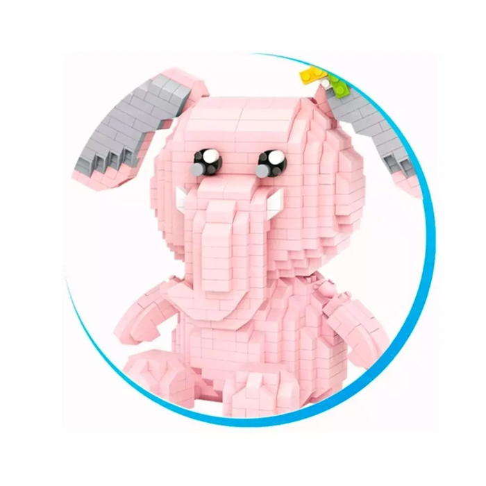 Loz Elefante Rosa Bloques Construcción Juguete Niños 890 Piezas