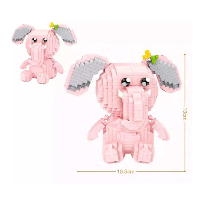 Loz Elefante Rosa Bloques Construcción Juguete Niños 890 Piezas