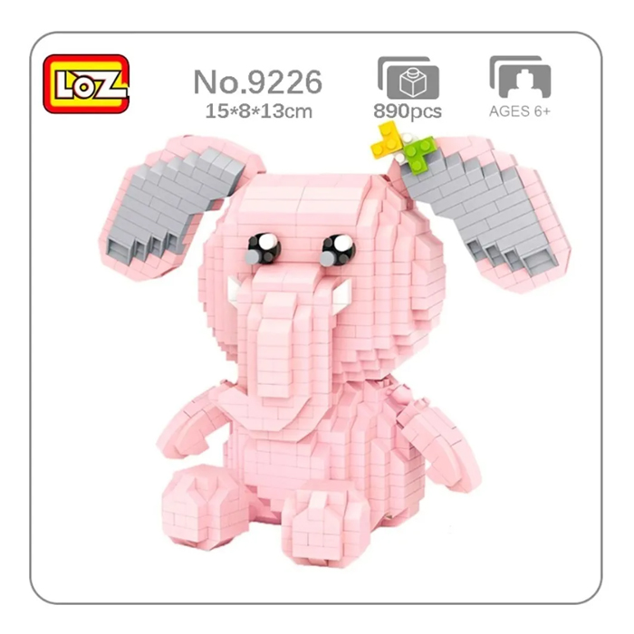 Loz Elefante Rosa Bloques Construcción Juguete Niños 890 Piezas