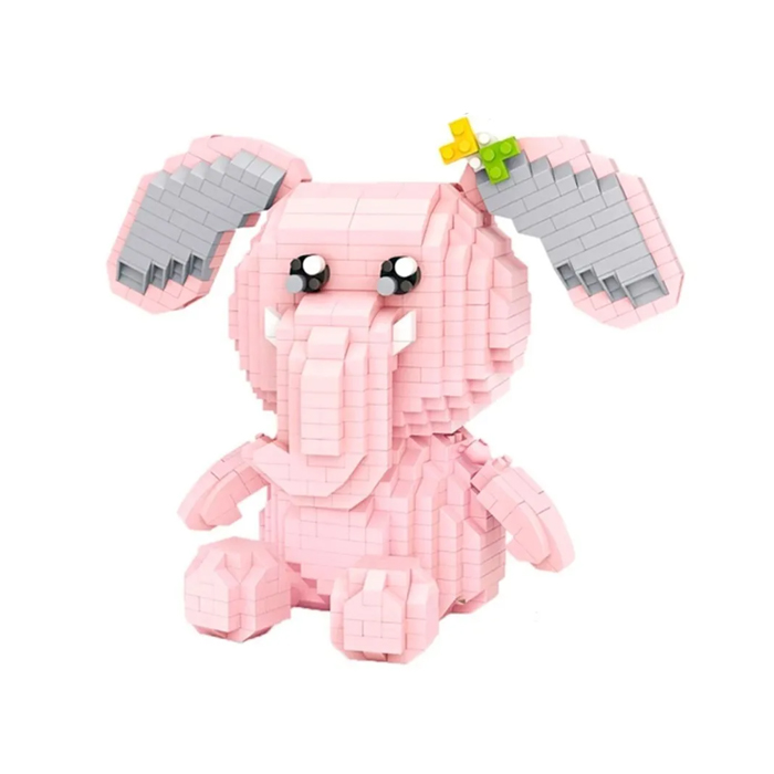 Loz Elefante Rosa Bloques Construcción Juguete Niños 890 Piezas