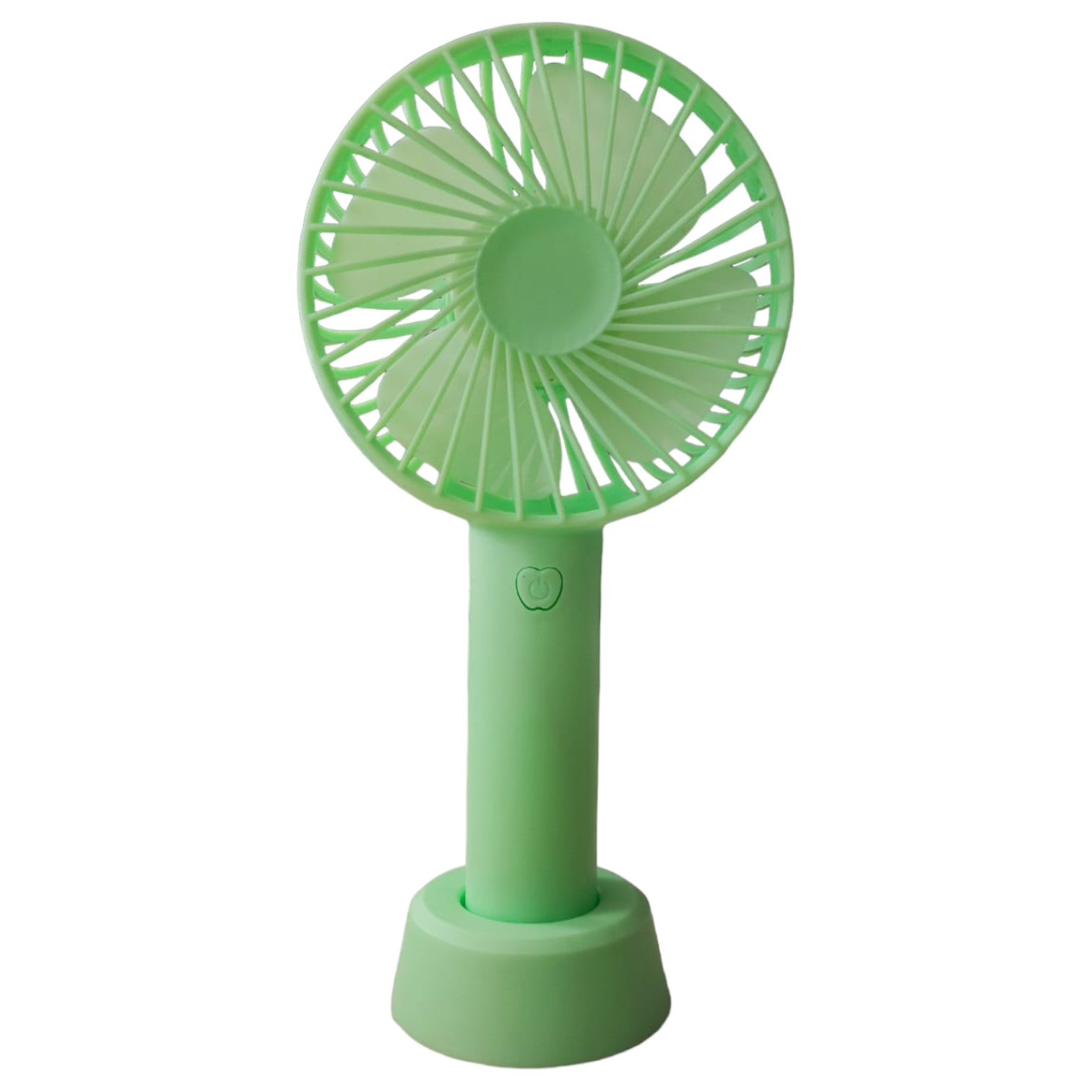 Ventilador portatil de mano y escritorio luz led verde
