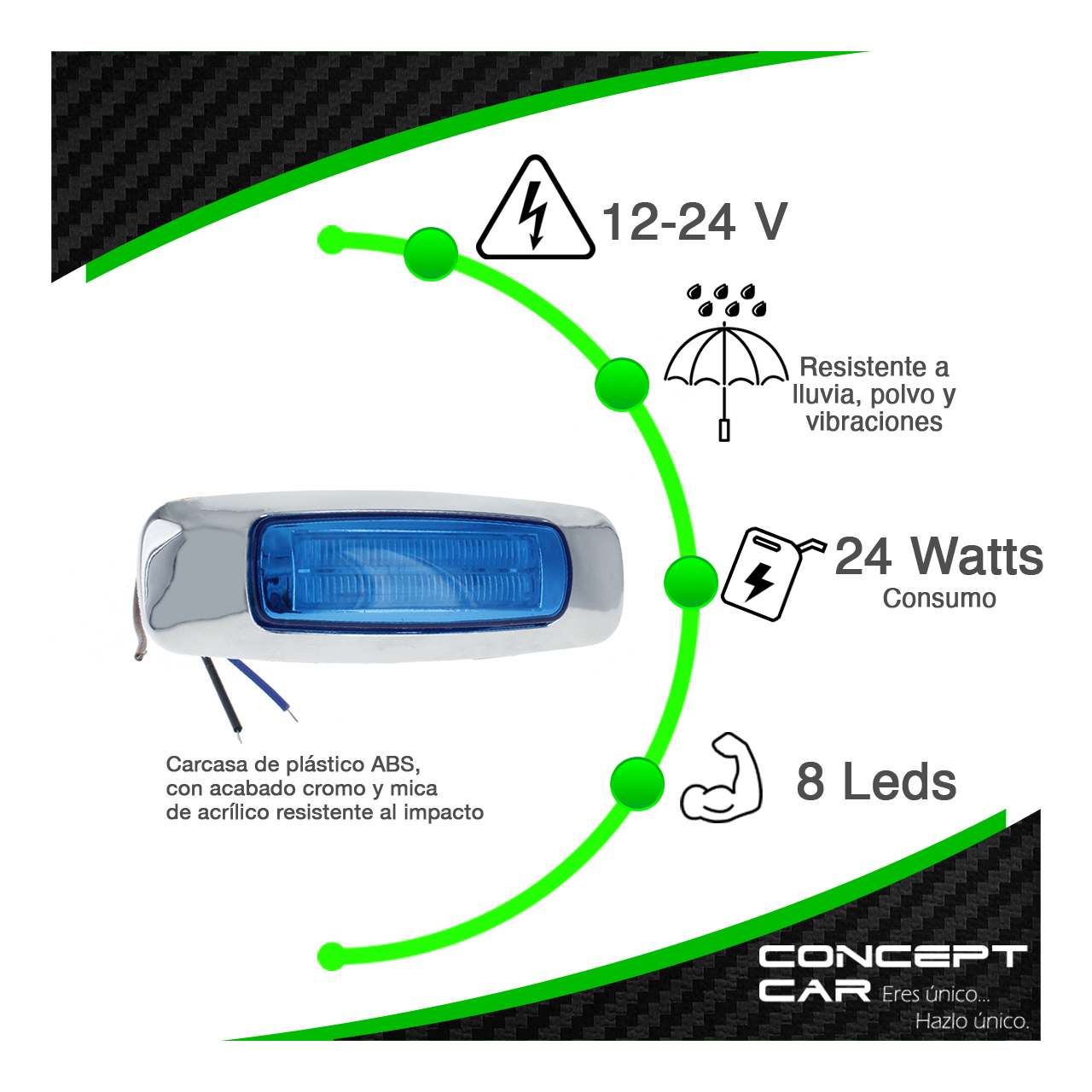 Par Plafon Led Plasma Laser Laterales Estrobo Camion 12-24v