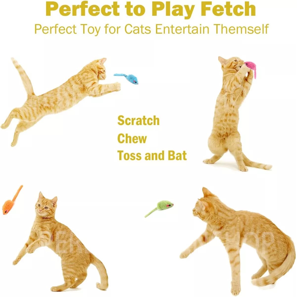 Set Juguetes Para Gatos Hierba Gatera De Ratones Interactiva 30pz