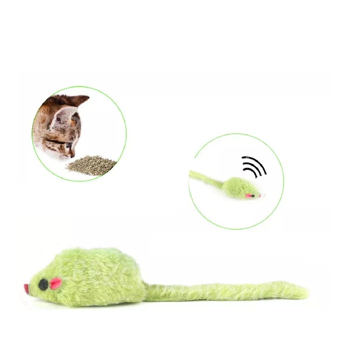 Set Juguetes Para Gatos Hierba Gatera De Ratones Interactiva 30pz