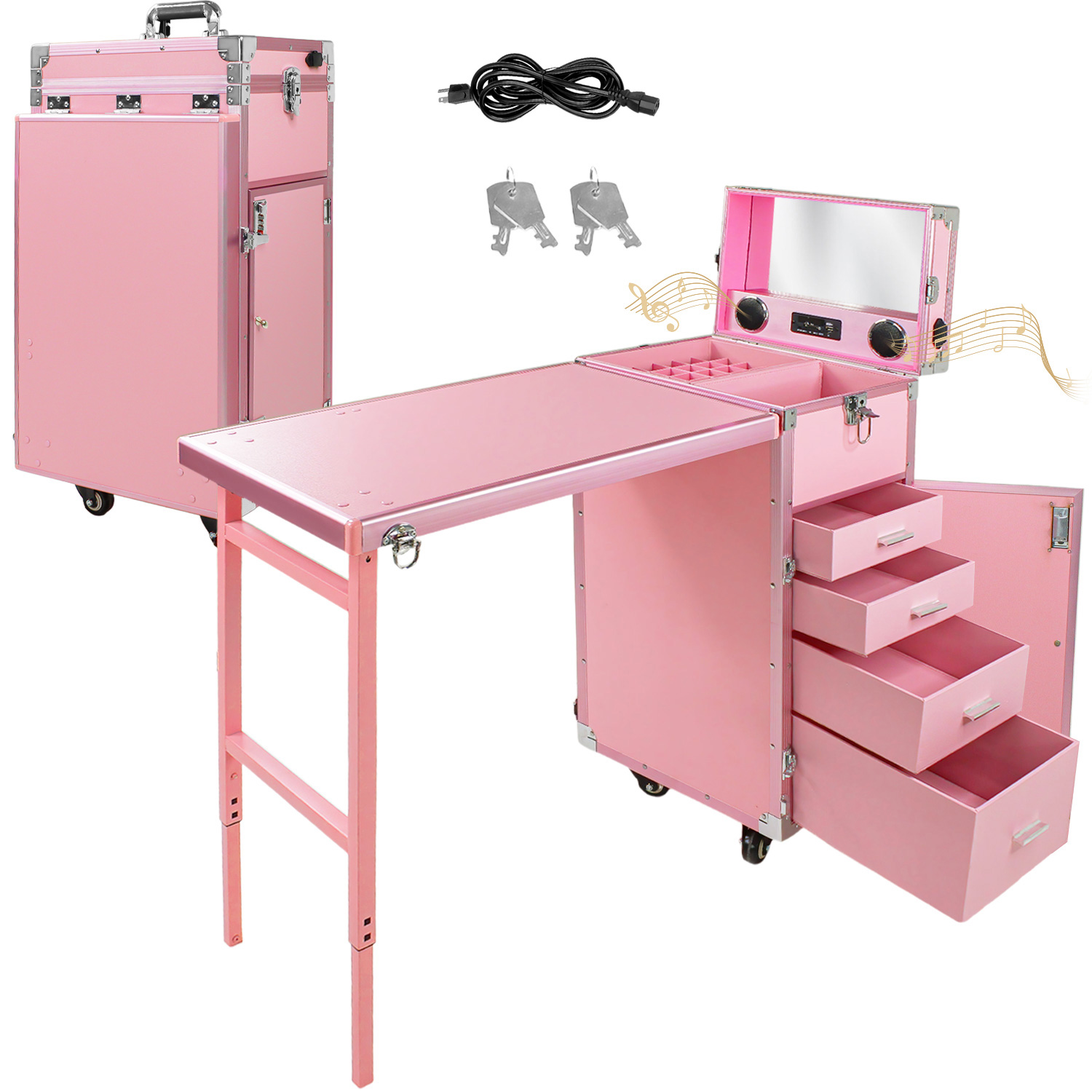 Mesa Profesional Portatil Manicure Uñas Salon Audio Bt