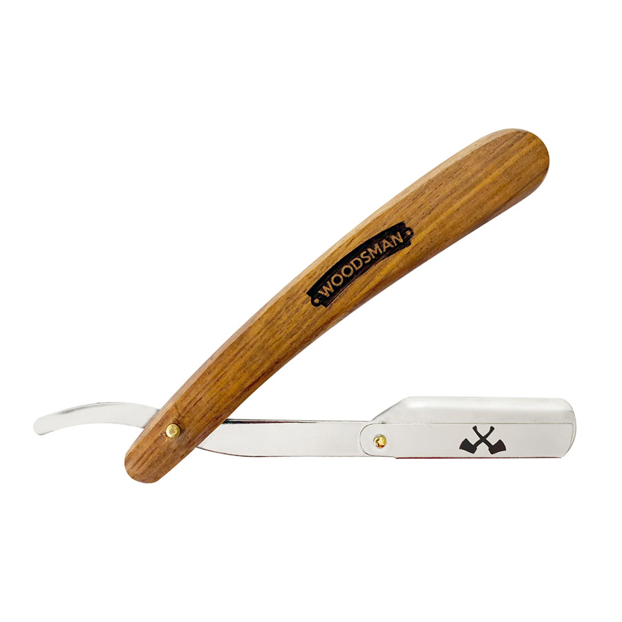 Woodsman Porta Navajas Para Afeitar Madera Y Acero Inoxidable Plateada