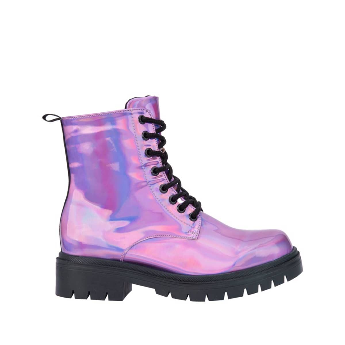 Botas militares con acabado metálico tornasol Tierra Bendita, mod. 1109638