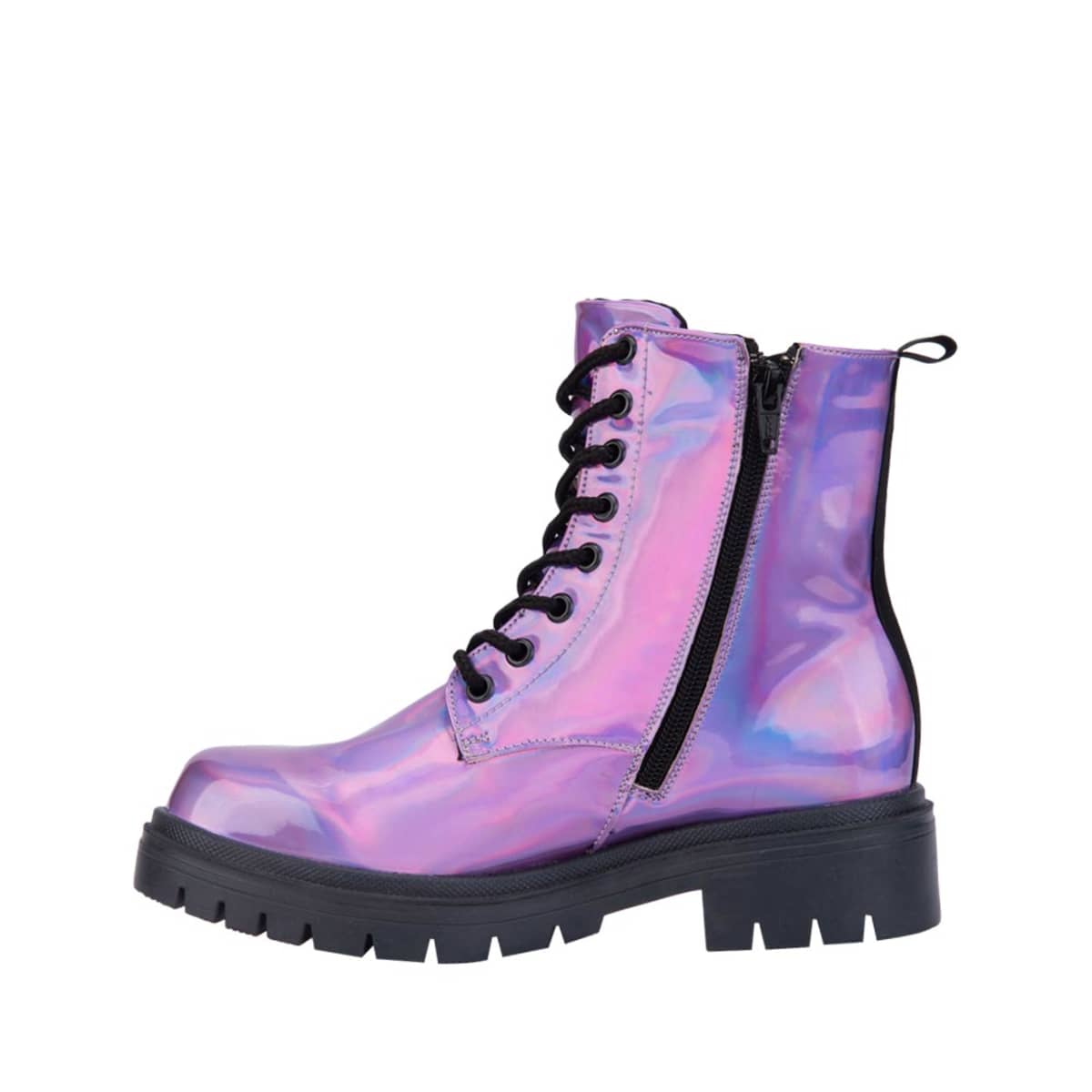 Botas militares con acabado metálico tornasol Tierra Bendita, mod. 1109638