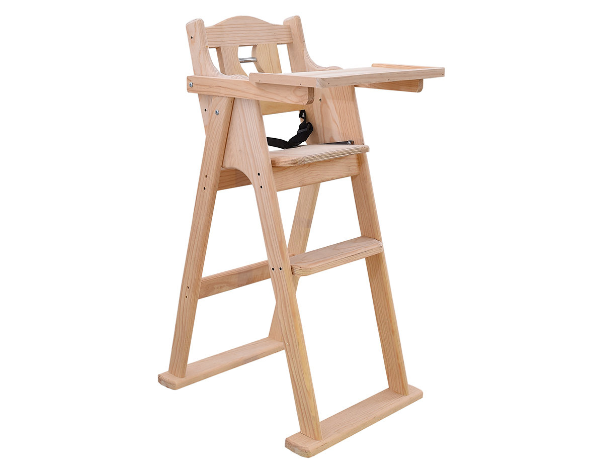 Silla Periquera Plegable de Madera con Respaldo Tubular