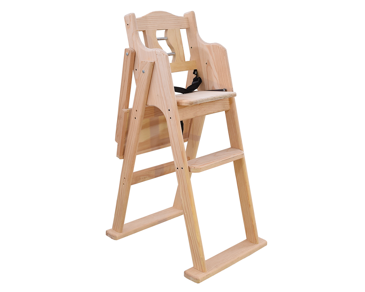 Silla Periquera Plegable de Madera con Respaldo Tubular