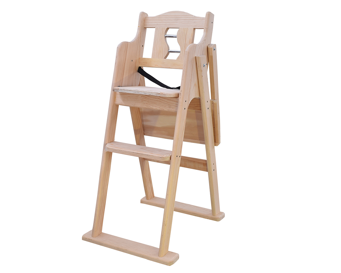 Silla Periquera Plegable de Madera con Respaldo Tubular