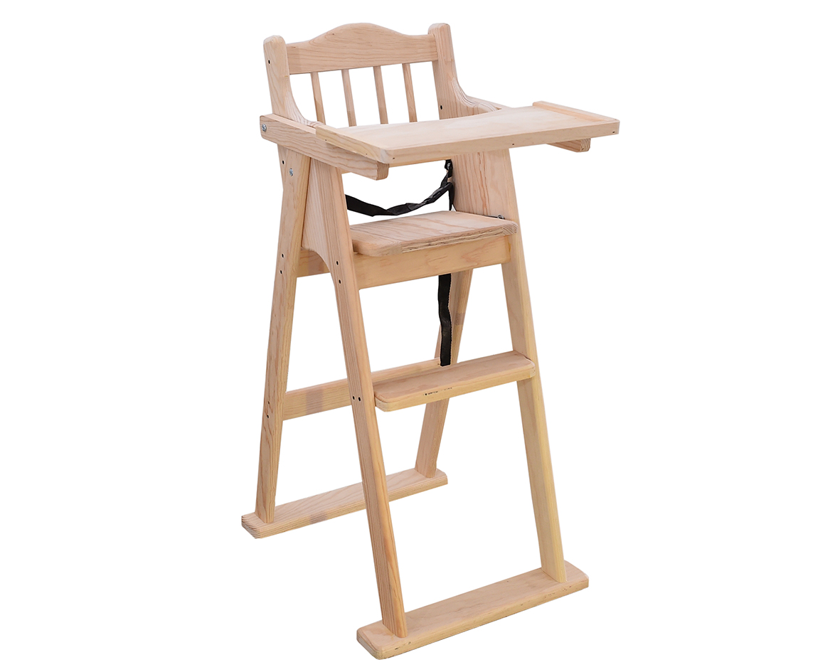 Silla Periquera Plegable de Madera con Respaldo de Bastón