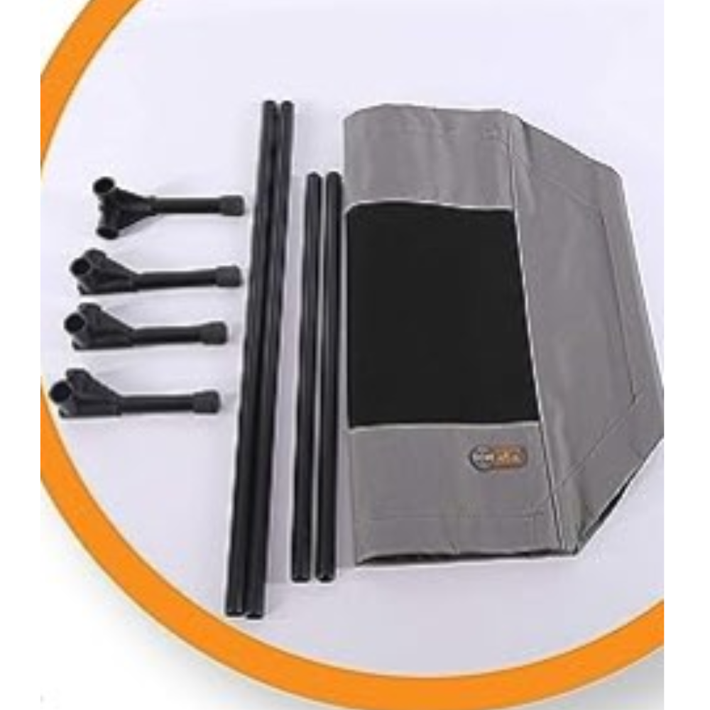 Cama elevada con malla gris mediana para perro 