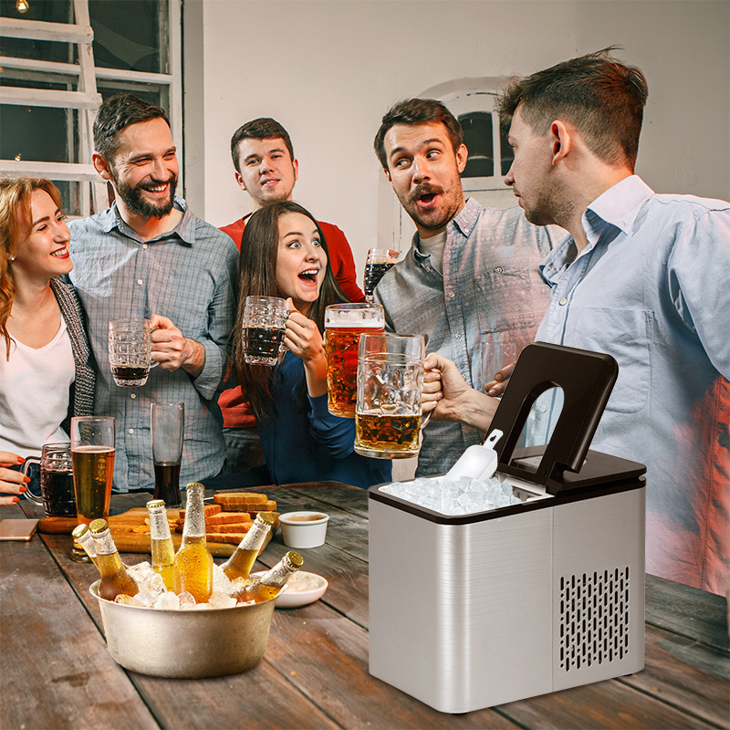 Máquina de Hielo Fabrica 9 Cubos en 8 Minutos (12 Kg en 24 Hr)