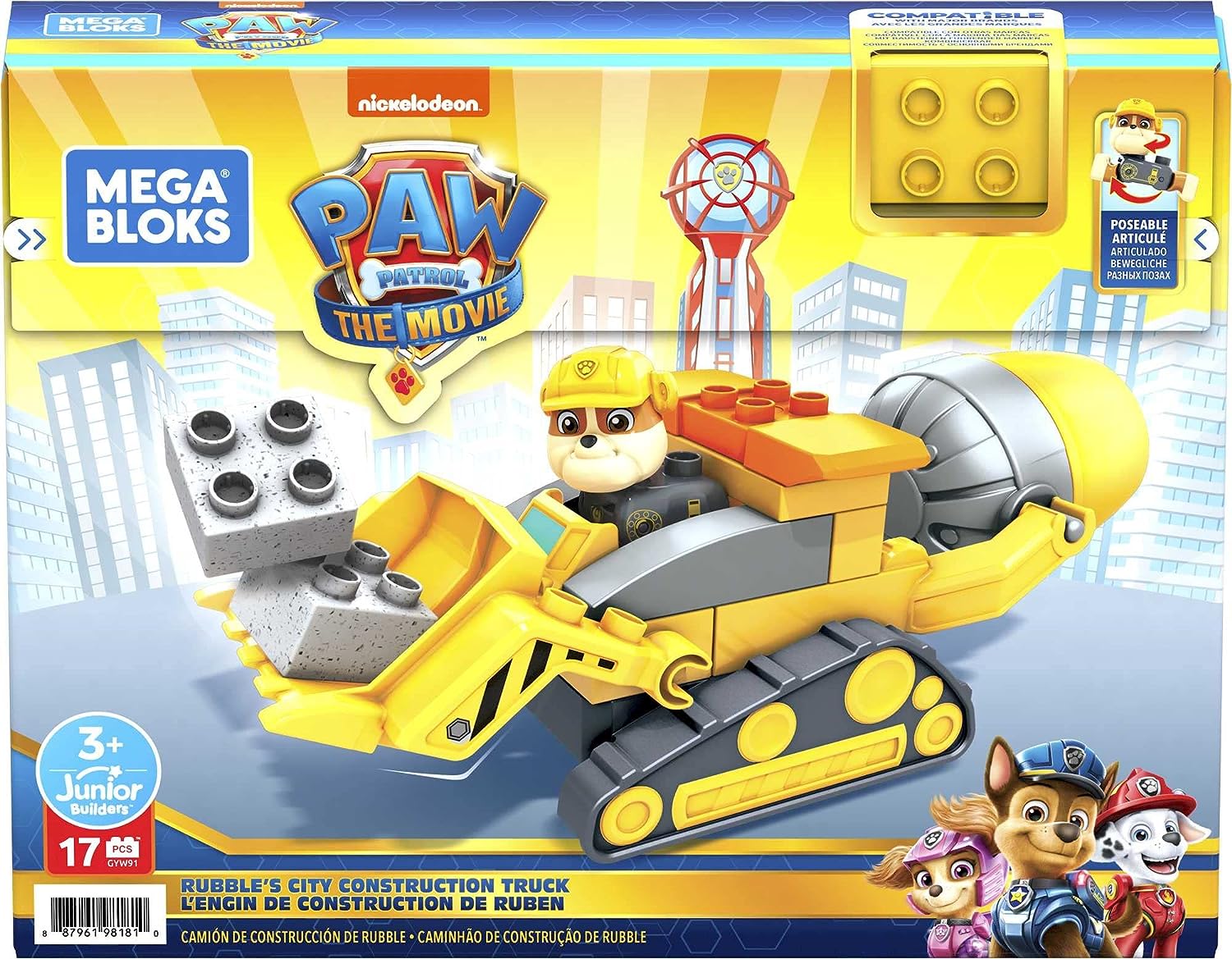 Mega Bloks Paw Patrol Camión De Construcción De Rubble