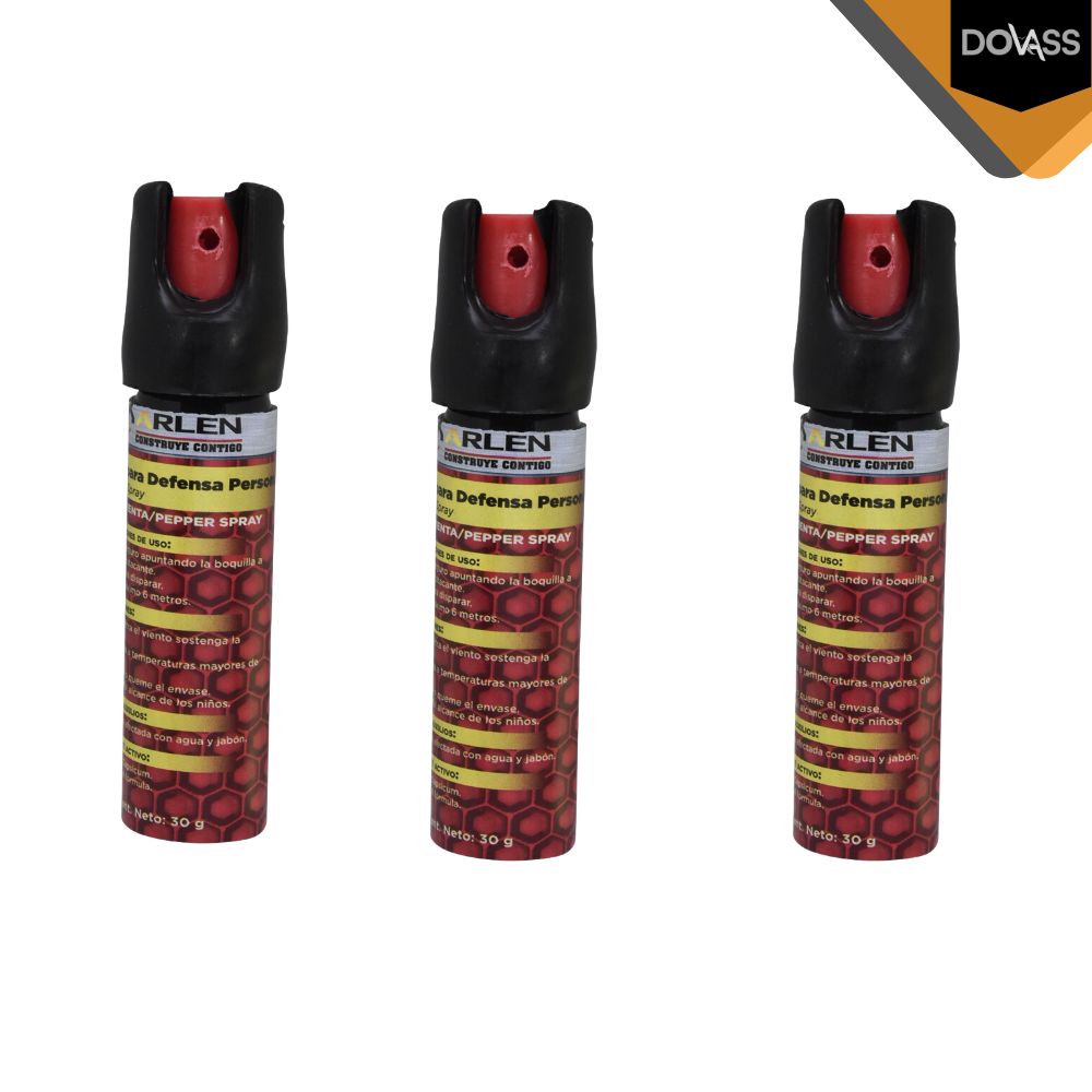 3 Tubos de Spray de Chile 30 Gramos Cada Tubo con activador de 2 Pasos Ideal para protección personal