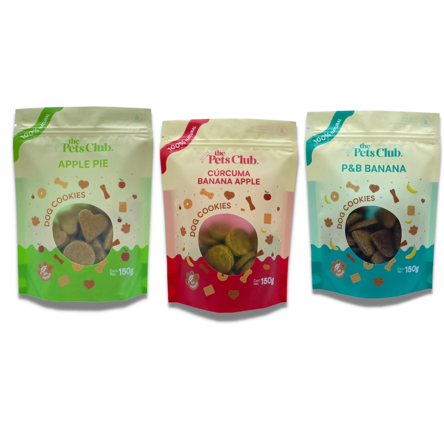 Mix 3 premios de galletas 100% naturales  para perros