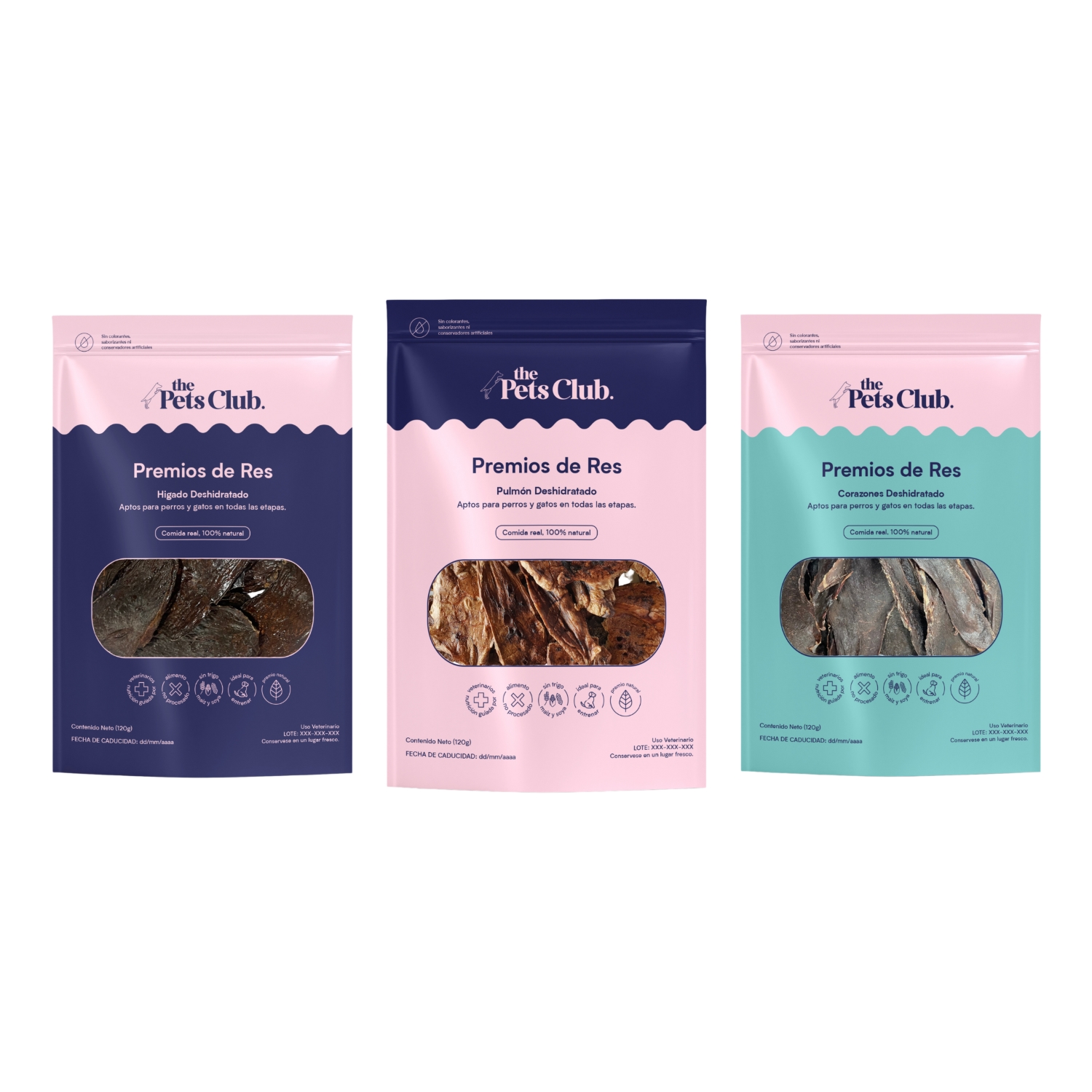 Mix de 3 premios de Res para perro