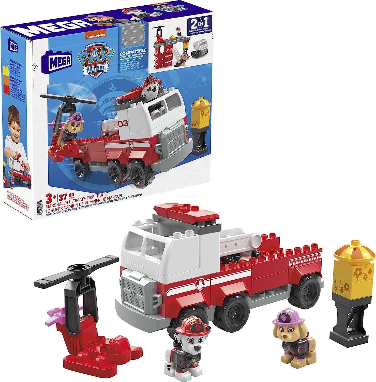 Mega Bloks Paw Patrol Mega Camión De Bomberos De Marshall
