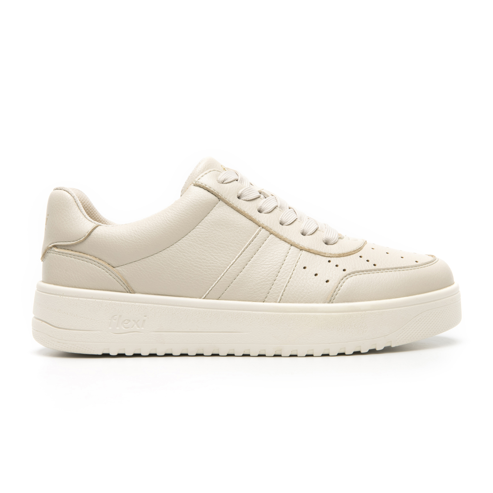Tenis Urbanos Con Plataforma Para Mujer Flexi 103504 Beige