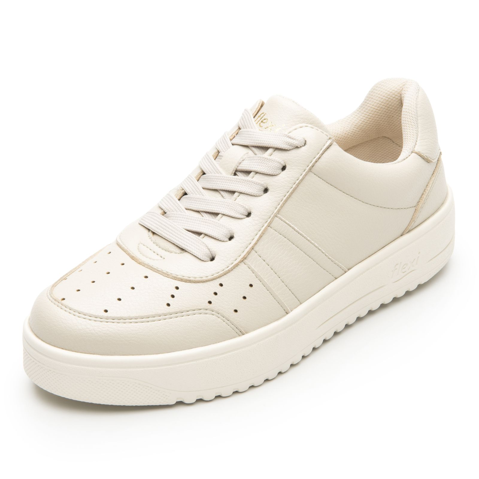 Tenis Urbanos Con Plataforma Para Mujer Flexi 103504 Beige