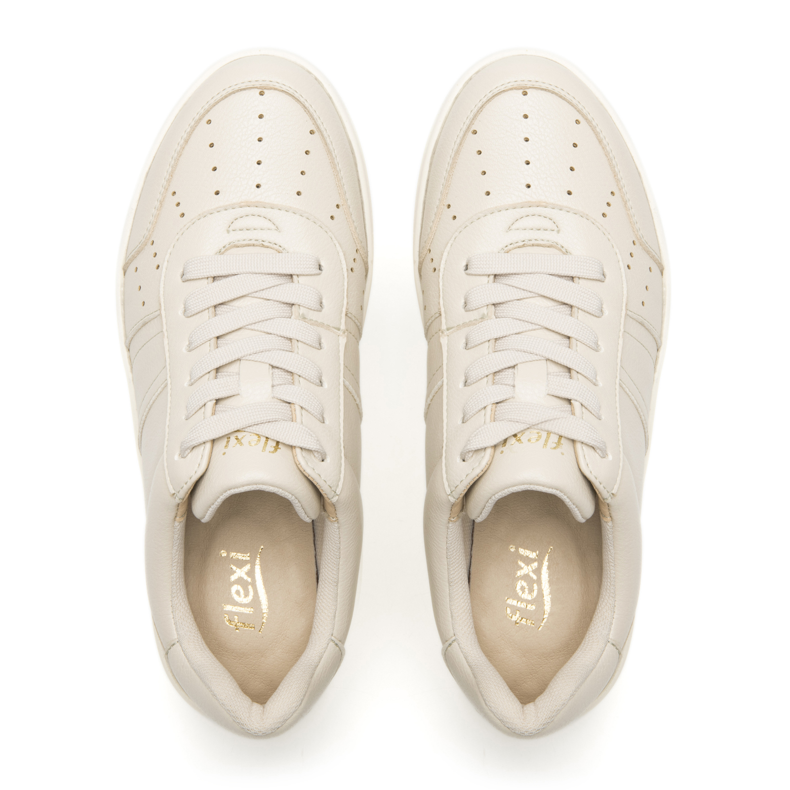 Tenis Urbanos Con Plataforma Para Mujer Flexi 103504 Beige