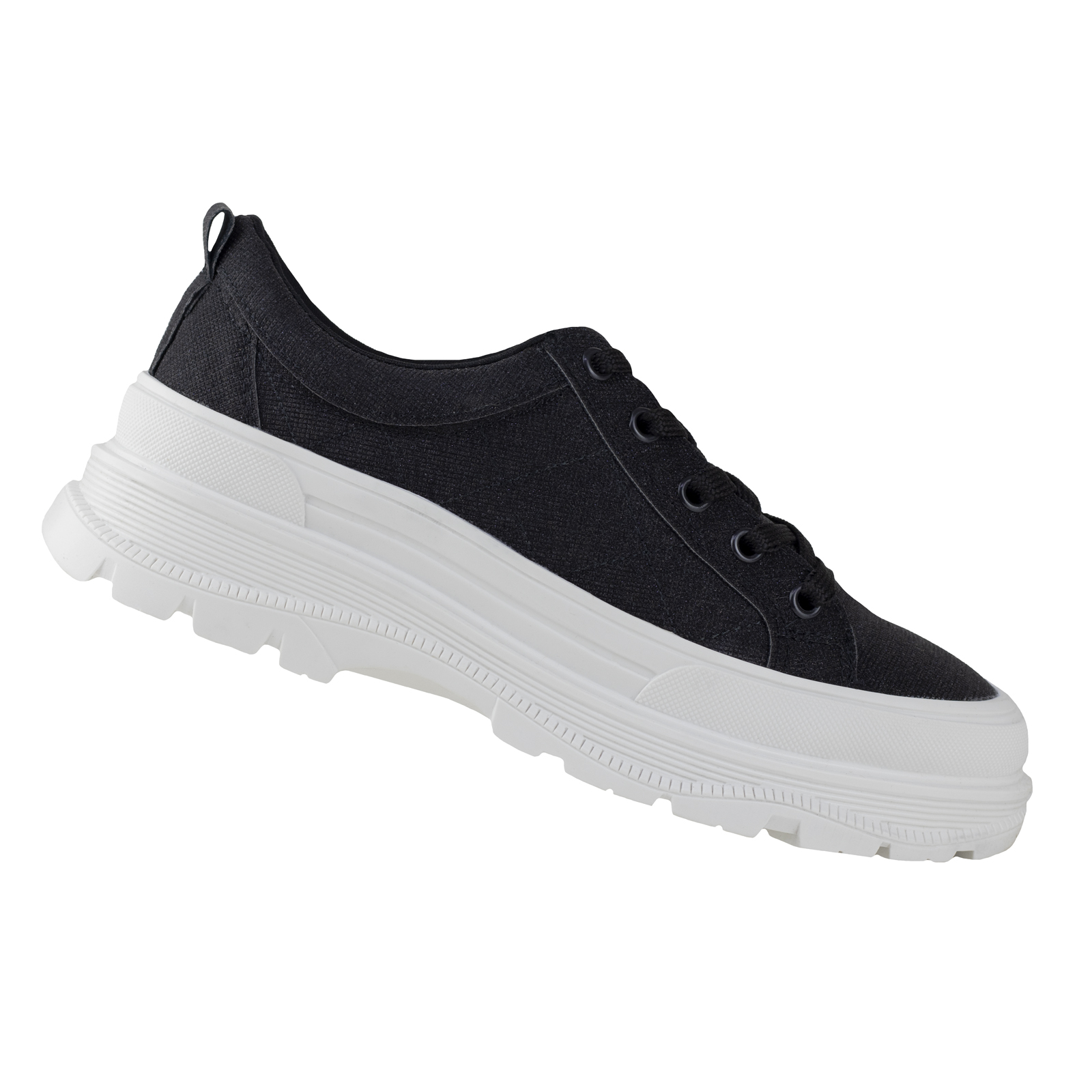 Tenis Negro Urbano Capa De Ozono Mujer Confort Tela 652001