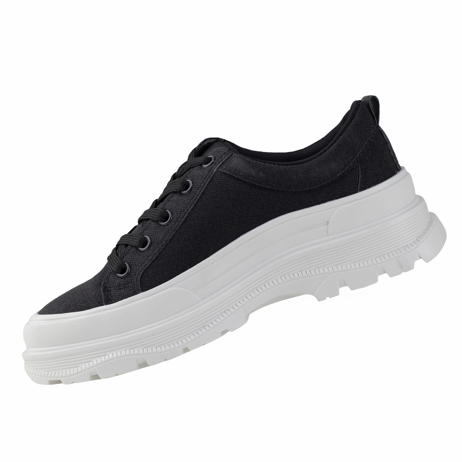 Tenis Negro Urbano Capa De Ozono Mujer Confort Tela 652001