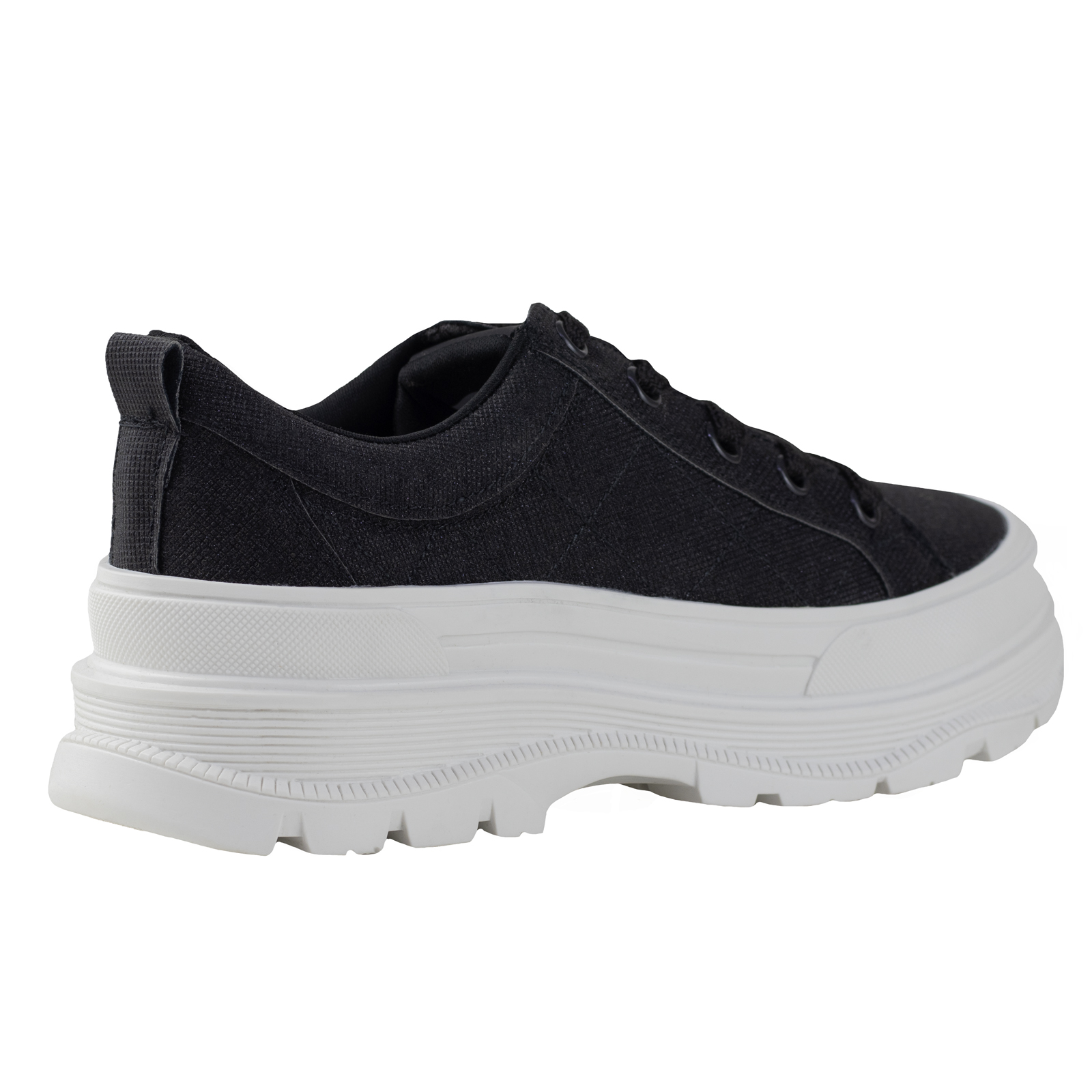 Tenis Negro Urbano Capa De Ozono Mujer Confort Tela 652001