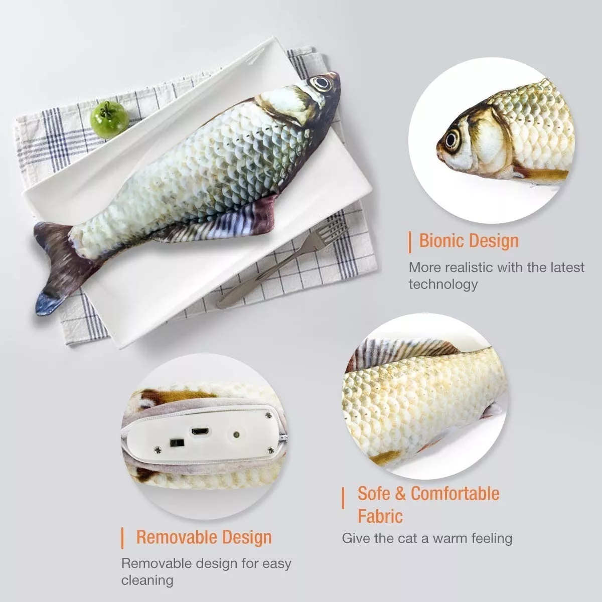 Juguetes Gato Eléctrico Pez Con Catnip Pescado Para Gatos