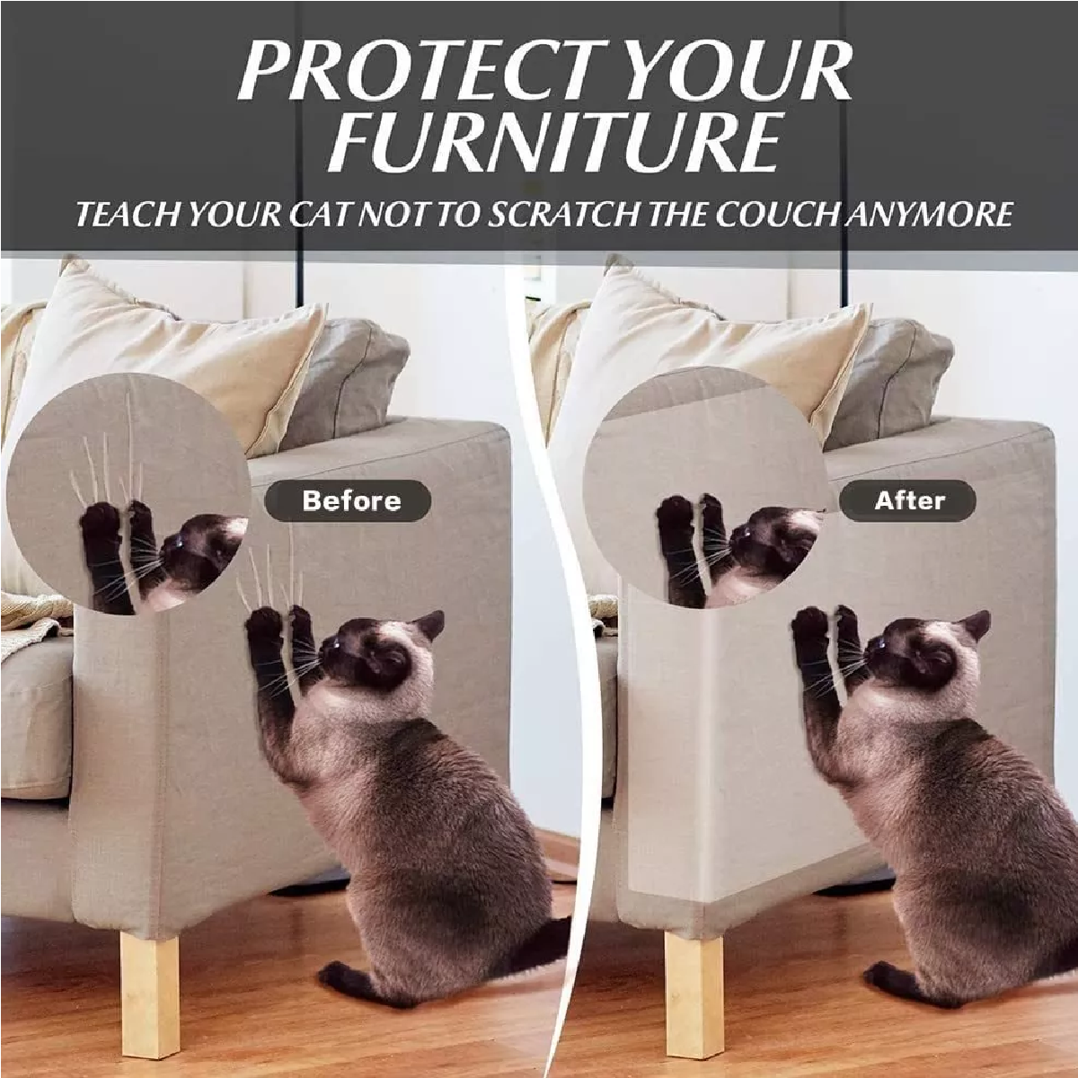 Protector De Muebles Gatos Protector Antiarañazos 12 Pcs
