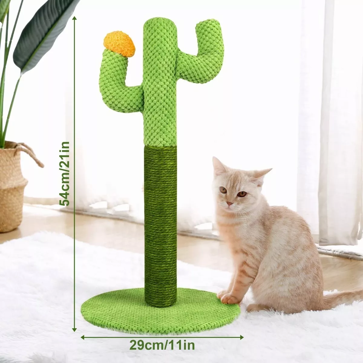 Poste Rascado, 21.25 Pulgadas Rascador Para Gatos Cactus